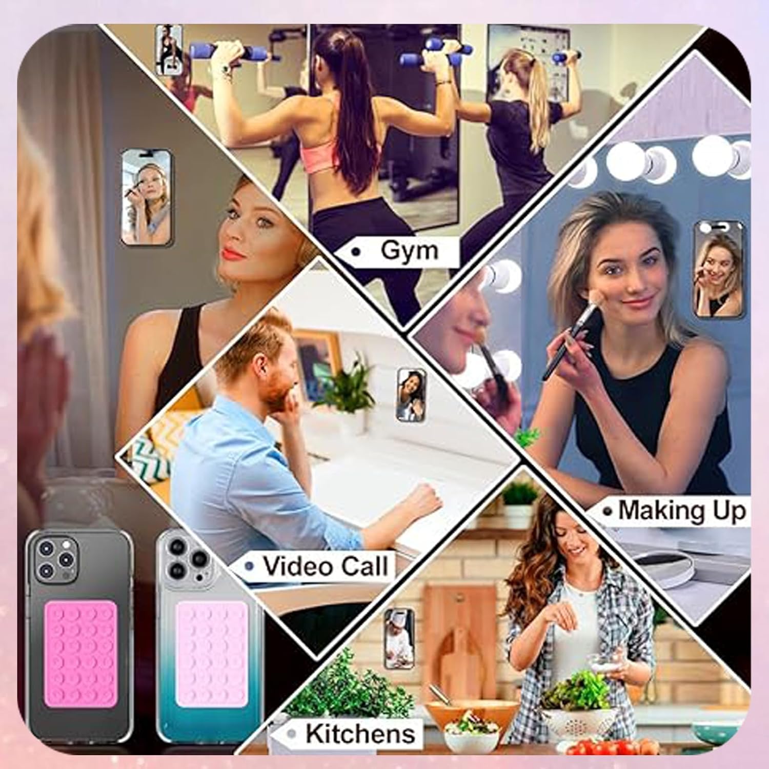 5pcs Silicone Suction Cup Phone Case Mount, Silicone Phone Suction Cup Plate, Non-Slip Suction Cup Phone Mount, Sticky Phone Case for Walls_yux - Image 5