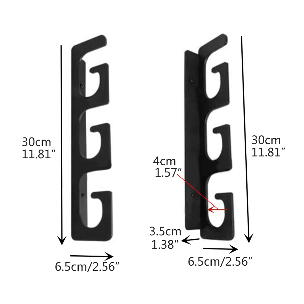 Set of fishing rod holders for garage, 6 rods - Fishing rod holders for wall and ceiling, fishing rod storage 0.46 Black - Image 5