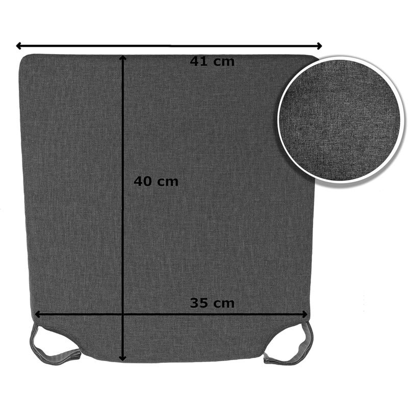 Set of 4 trapezoidal chair cushions, comfortable seat, with inner and outer Velcro. Dimensions: 42 (back) 35 (front) x_tfrf - Image 4
