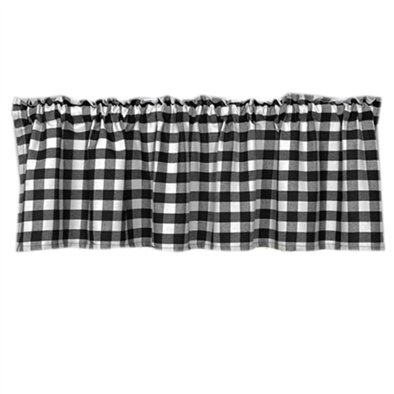 Black & White Checkered Kitchen Curtain, Farmhouse Style, 3-Pack, Window Decoration - Image 2