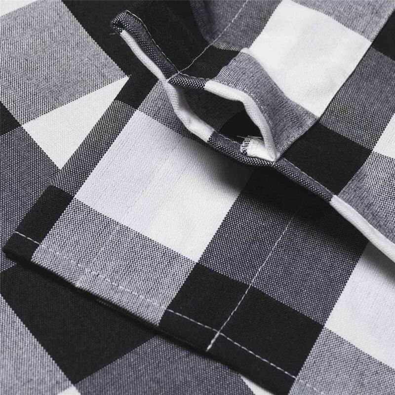 Black & White Checkered Kitchen Curtain, Farmhouse Style, 3-Pack, Window Decoration - Image 5