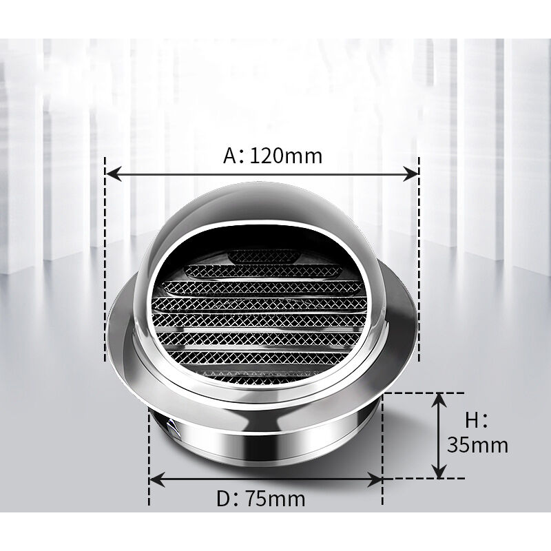 Stainless Steel Ventilation Grille, 80mm, Durable Airflow Equipment - Image 2