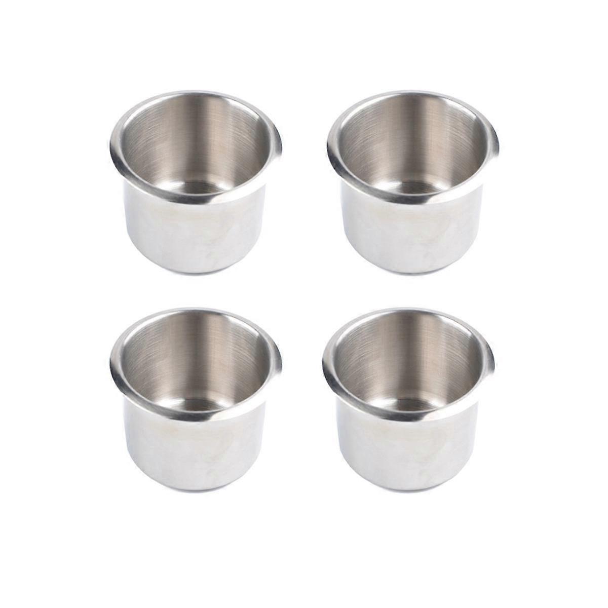4pcs Universal Marine Boat Cup Holder 68X55mm Stainless Steel Drop-in Drink Holder for Poker Table Sofa_yux - Image 1
