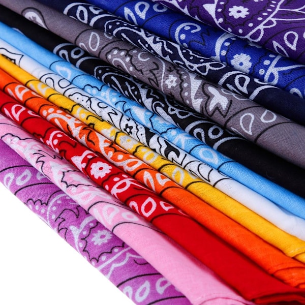 12 pcs 12 Colors 54*54cm Package Bandana Scarf Unisex Handkerchief (C) - Image 2