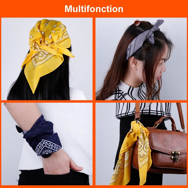 12 pcs 12 Colors 54*54cm Package Bandana Scarf Unisex Handkerchief (C) - Image 5