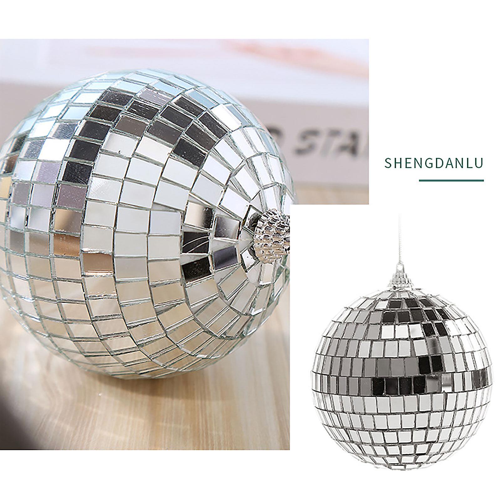 6/12 pcs Mini Disco Ball Party Decorations Silver Mini Plastic Ornaments Small Disco Balls Silver Silver_MGF Silver 6CM - Image 2