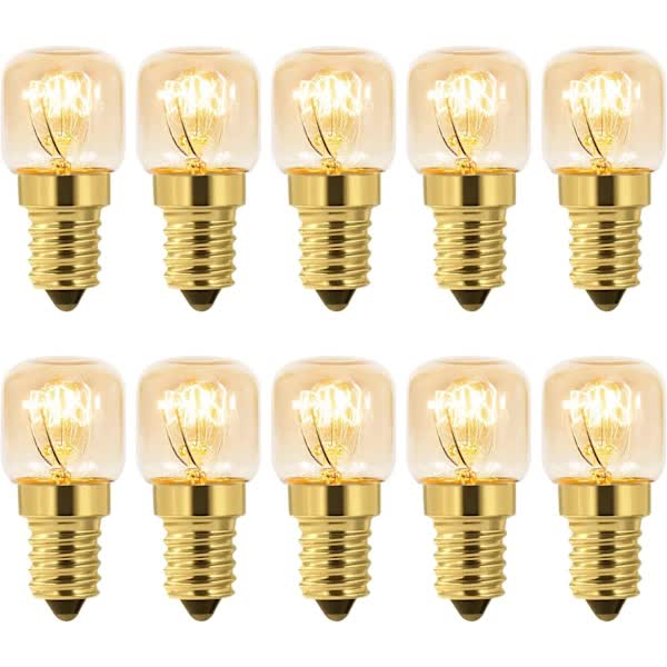 10-pack Dimmable E14 Oven Light Bulb, Edison E14 T22, Withstands up to 300 degrees, 2700K Warm White, 160LM, AC 220V - Image 1