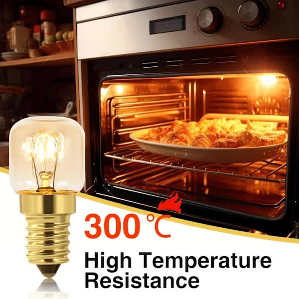 10-pack Dimmable E14 Oven Light Bulb, Edison E14 T22, Withstands up to 300 degrees, 2700K Warm White, 160LM, AC 220V - Image 4