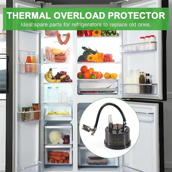 [CA] Compressor Thermal Overload Protector for Hx1/3HP Refrigerator Black - Image 4