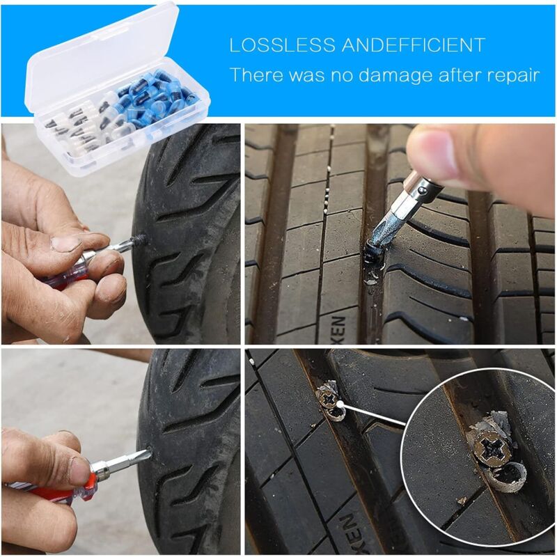 30pcs Rubber Nails for Car Motorcycle Tire Repair with Screwdriver Compatible with Cars Motorcycles 15 Small 15 Large - Image 3