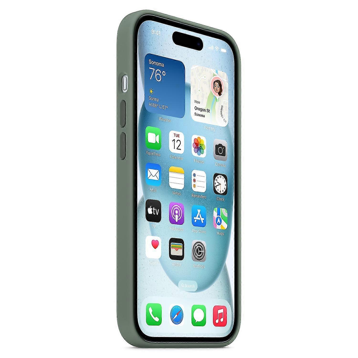 iPhone 15 Case Compatible with MagSafe Scratch-resistant Silicone Case - Red Gr_OF Green iPhone 15 - Image 3