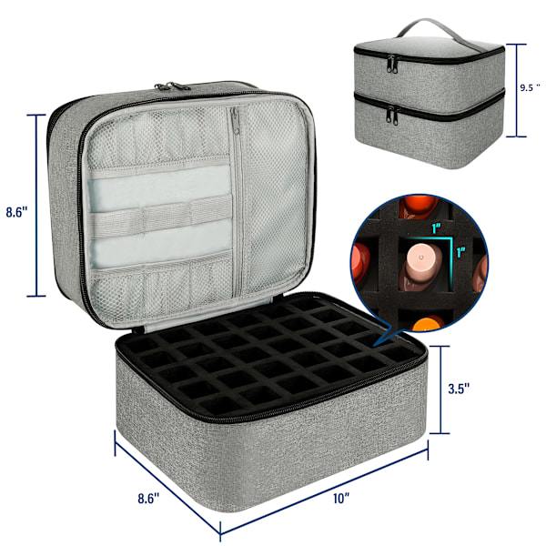 Nail Polish Storage Case with UV Light - Professional Organizer for Nail Kits, Gray_yux - Image 3