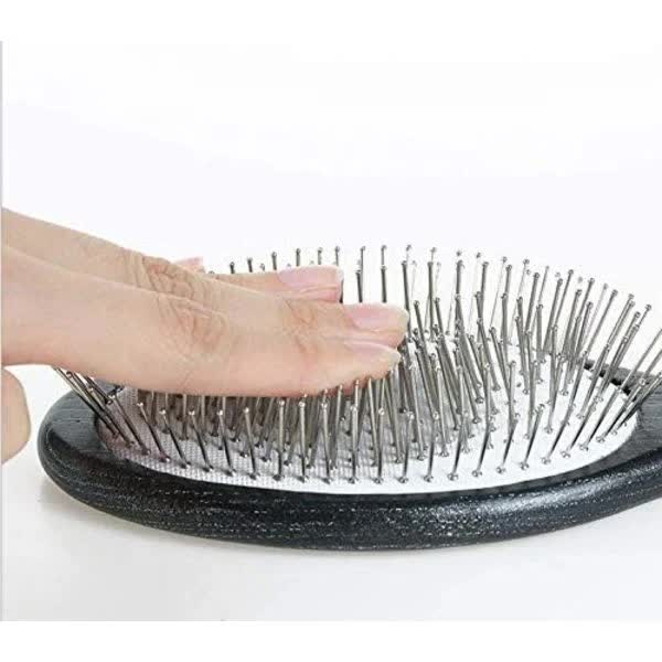 Paddle Brush with Metal Spikes - Hairbrush for Women/Men/Children to Detangle and Massage, Anti-Static, Best for All Hair Types - Image 4