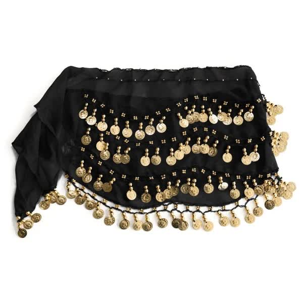 Belly Dance Hip Scarf Costume 128 Gold Coin Coin Belt Mardi Gras Carnival Dance Performance Belt - Image 3
