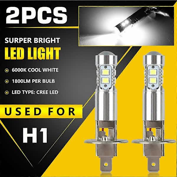 2x H1 LED Headlight Bulbs Conversion Kit High Beam Low Beam Fog Light 100W 6000K - Image 2