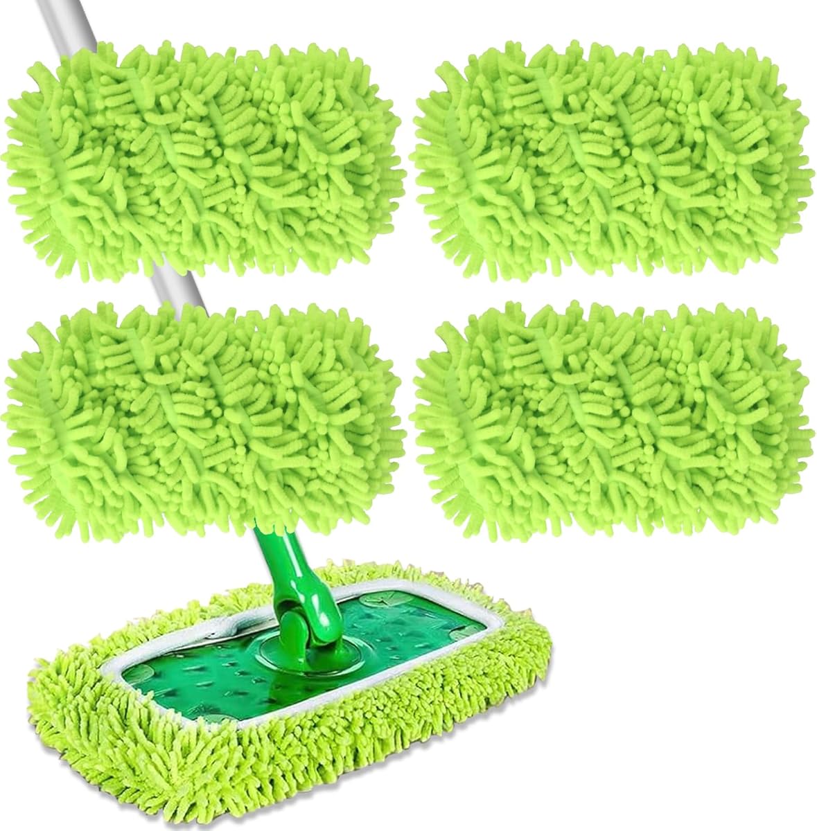 Pieces Microfiber Mop Cloths for Swiffer Sweeper Mop Refill Steam Mop, Wet Wipes Cover Reusable Washable Mop Pads for Tile Floors - Image 1