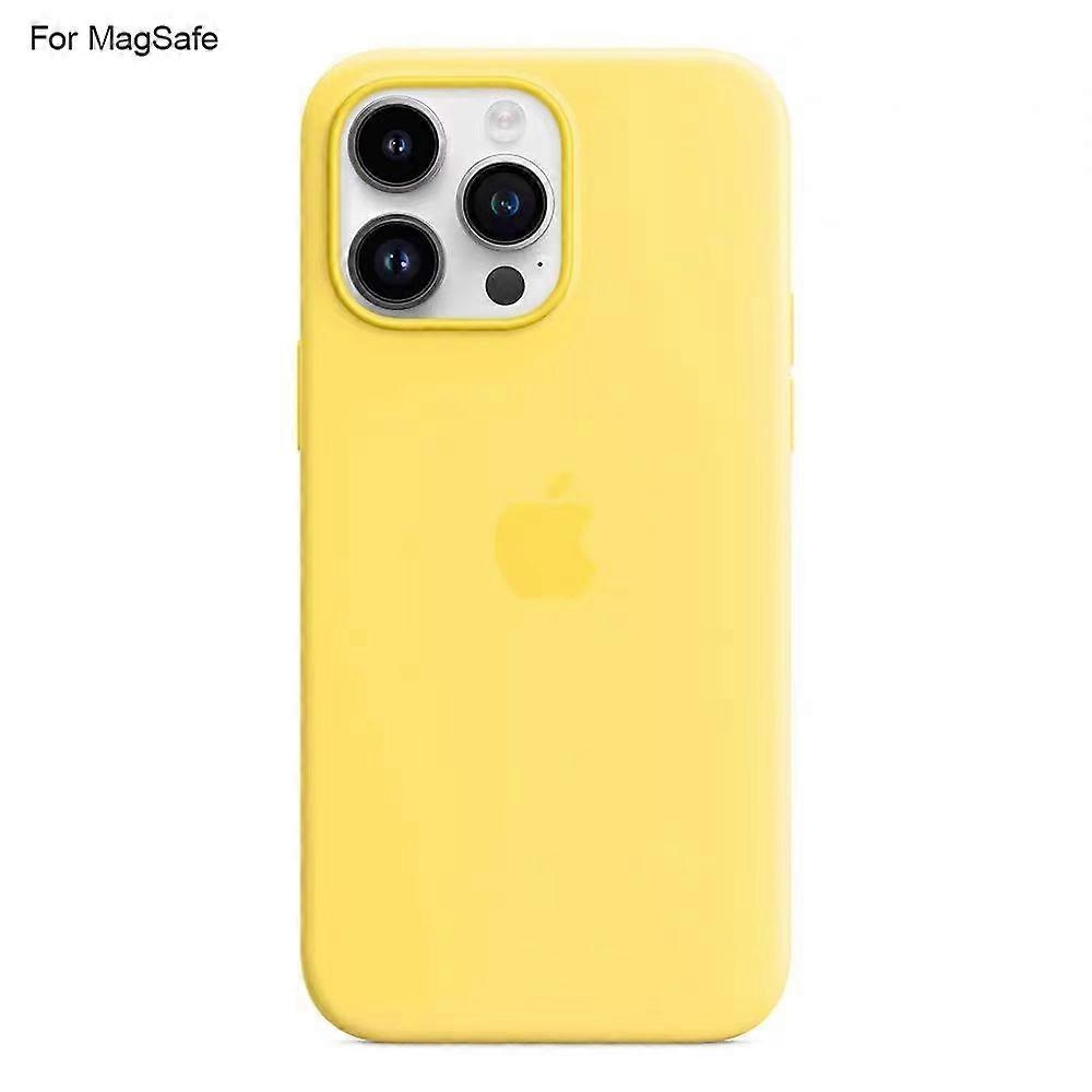 Compatible with iPhone 14 Pro Case Compatible with MagSafe Liquid Silicone Phone Case [Induction Popover]- Perfet Light Yellow_MGF Light yellow - Image 1