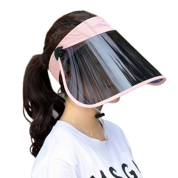 Visor Hat with HD Polarized Lenses, UV Protection, Adjustable Sweatband, Outdoor, Golf, Beach (Pink) - Image 1