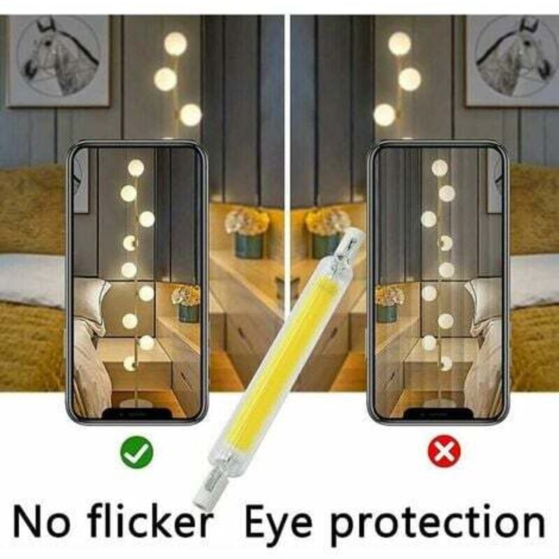 2-pack R7S 118mm 20W dimmable LED bulb, warm white 3000K 3000LM, 360 degree lighting, flicker-free, compatible with halogen bulbs J118 300W - Image 2