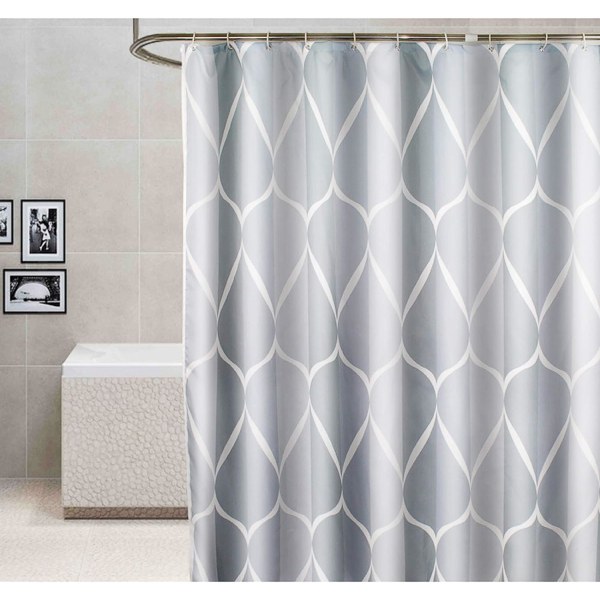 Shower Curtain 120x180 cm, Waterproof Washable Mildew Proof Polyester Shower Curtain, Grey_TF - Image 1