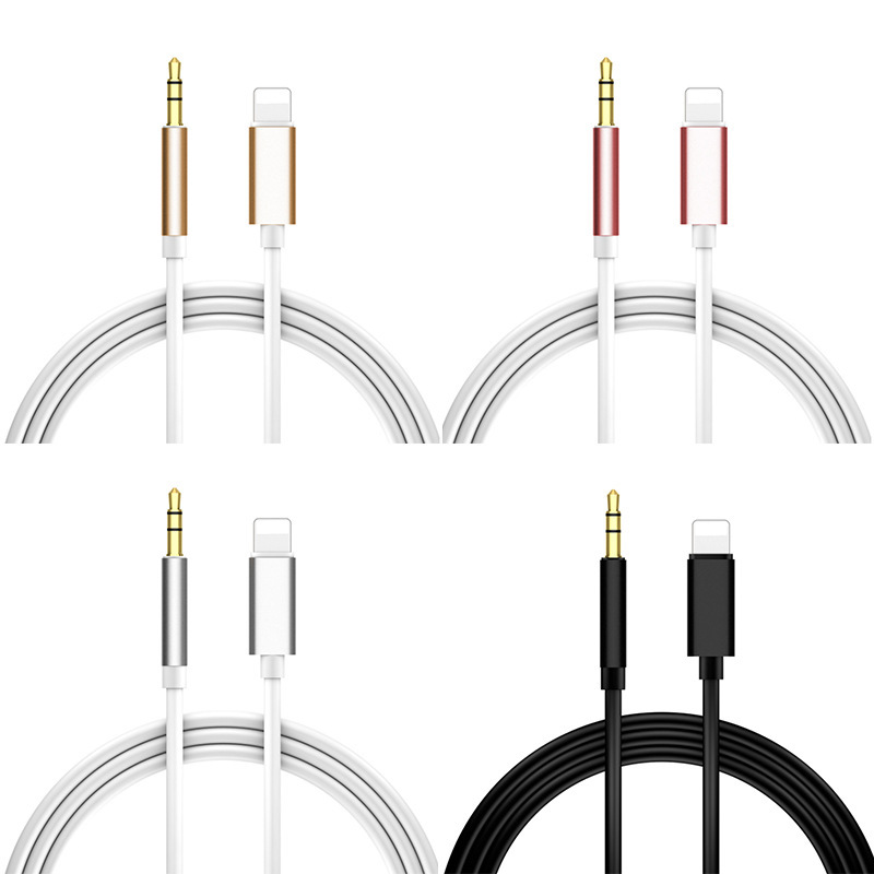 For iPhone Aux Cable Car Aux Cable Apple to 3.5mm Aux Cable - 1m Pink 1m - Image 4