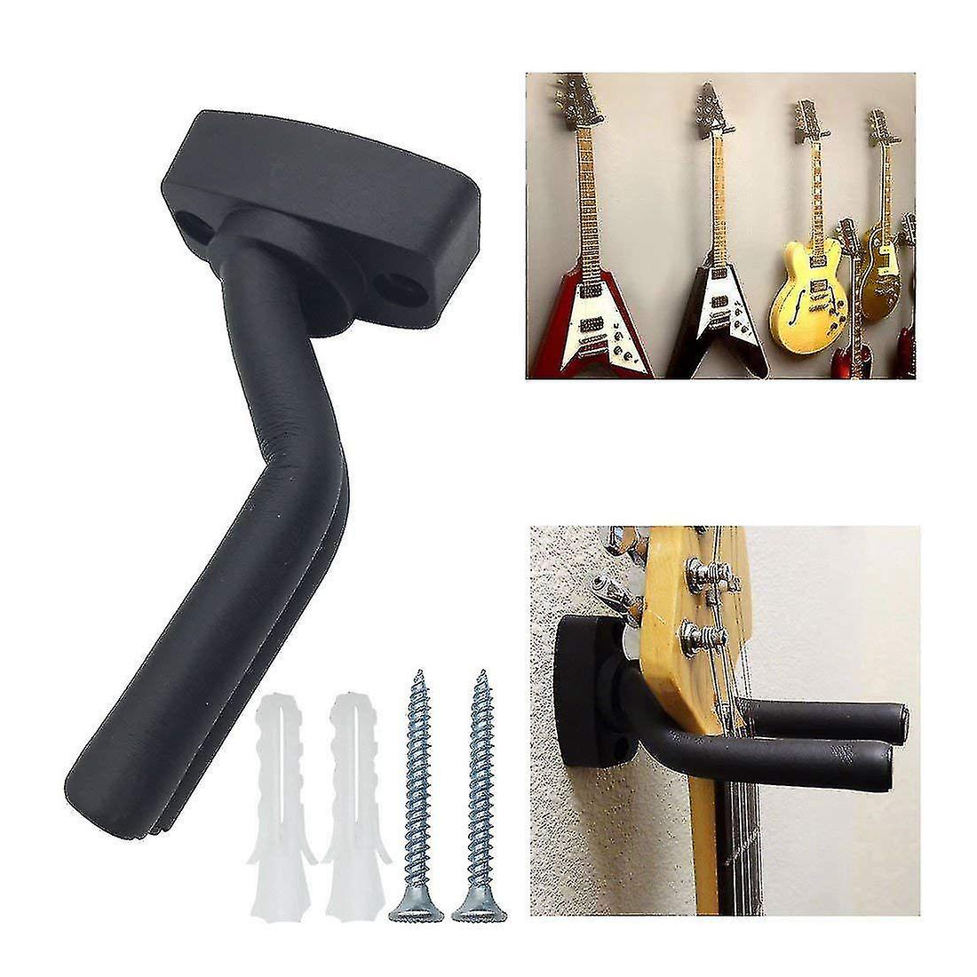 5-pack black guitar hanger wall mount with screws fits guitars - Image 2