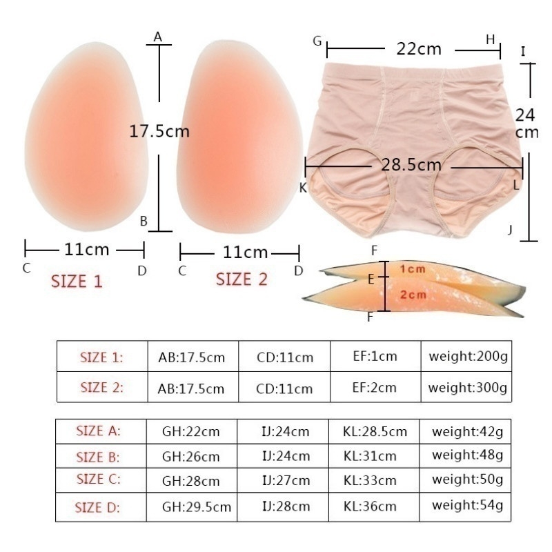 Silicone Insert Enhancer Fake Buttock Panty Hip Lift Black - Perfect Black Black M - Image 4