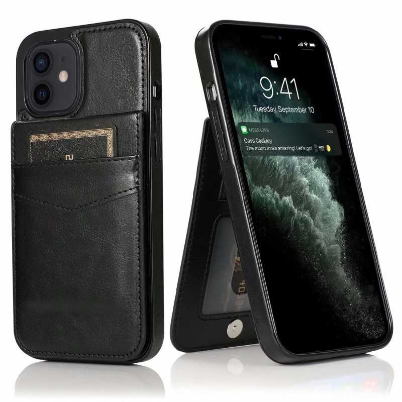 iPhone 13 Mobile Case Card Holder 6CK Retro V3 Black_yux - Image 1