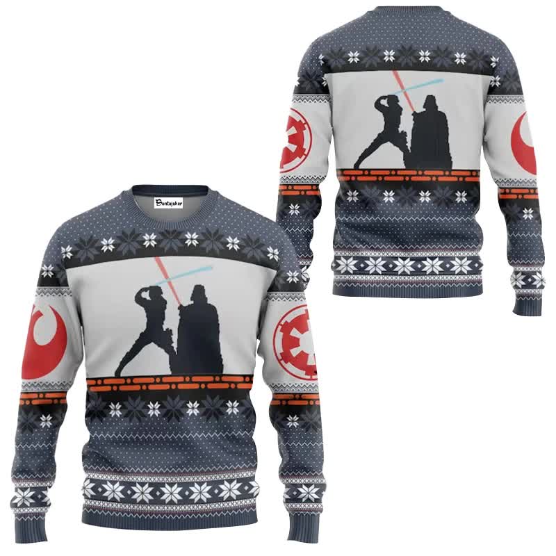 Santa Claus Darth Vader Ugly Christmas Sweater Star Wars The Mandalorian Men's Sweater Autumn Winter Women's Sweatshirt style 2 style 2 style 2 L - Image 1