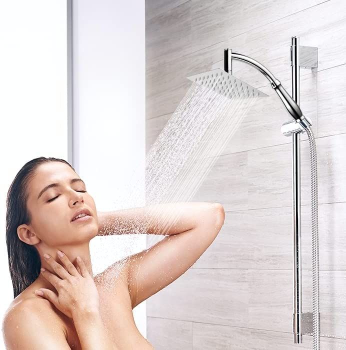 Powerful Rain Shower Head - High Pressure Rain Shower Heads - Large Square Shower Head with Chrome Finish - Universal Replacement Shower Accessories - Image 3