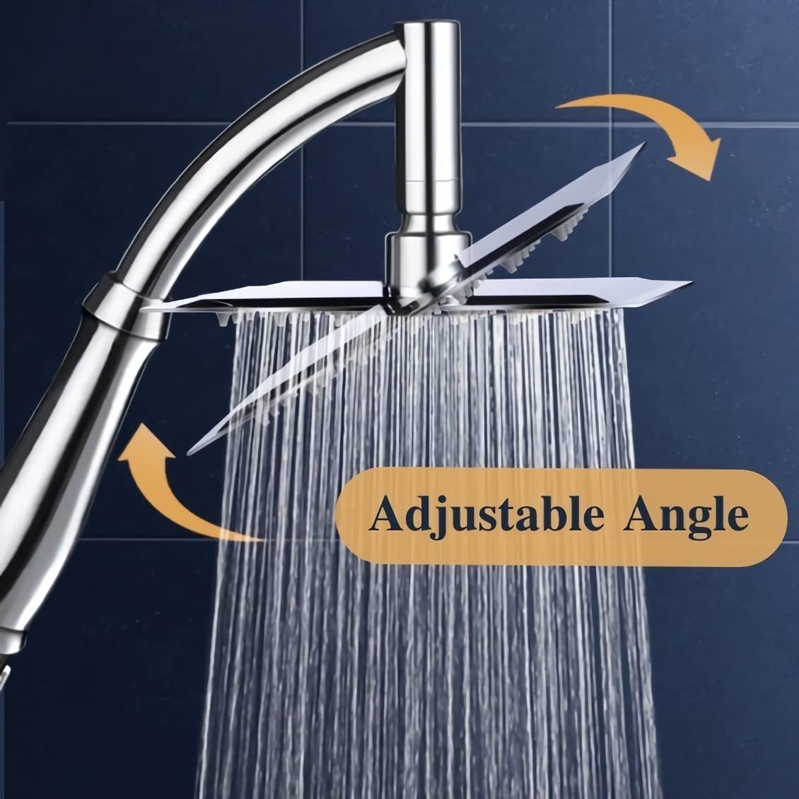 Powerful Rain Shower Head - High Pressure Rain Shower Heads - Large Square Shower Head with Chrome Finish - Universal Replacement Shower Accessories - Image 4