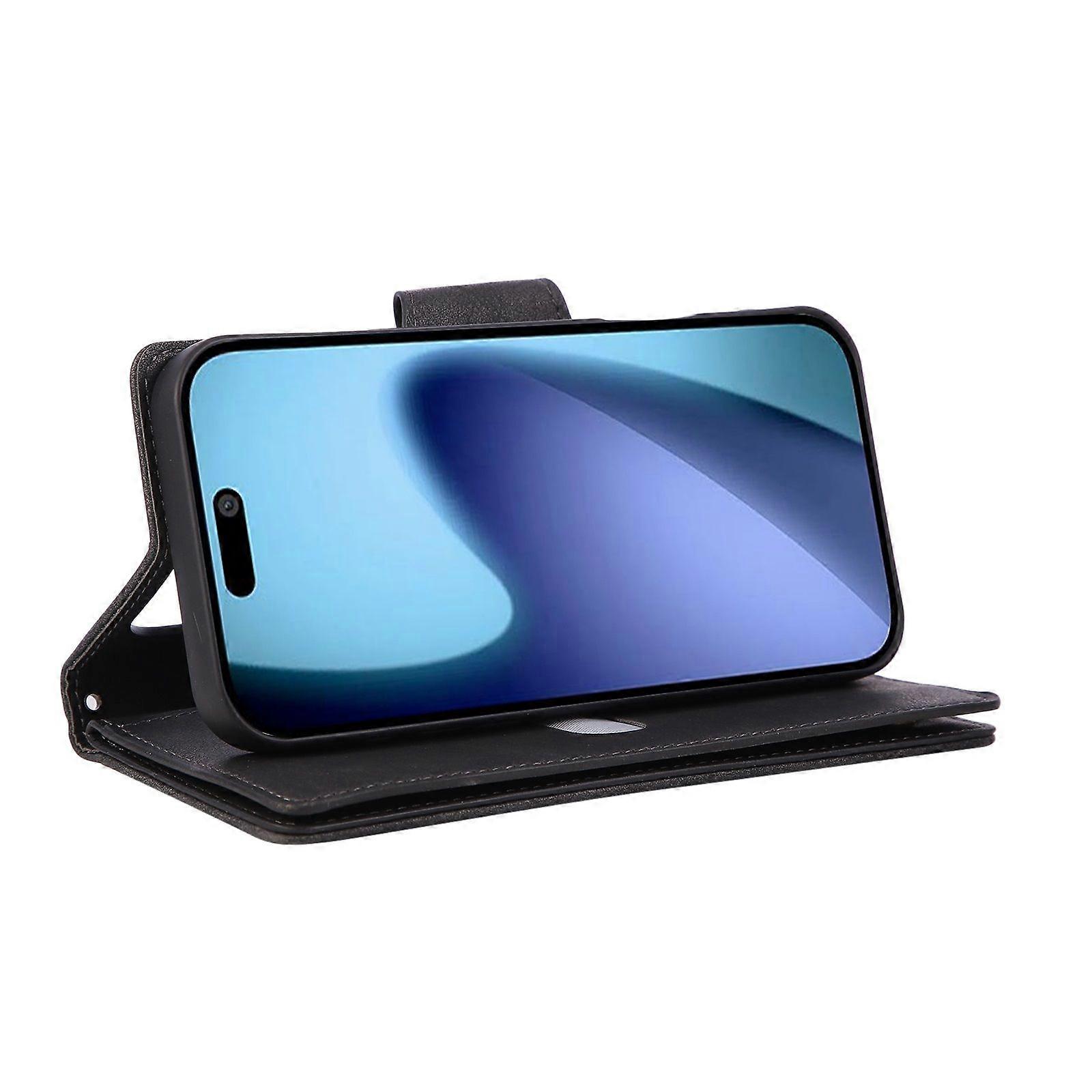 Compatible with iPhone 17 Pro Max Magnetic Leather Wallet Card Holder Black - Image 4