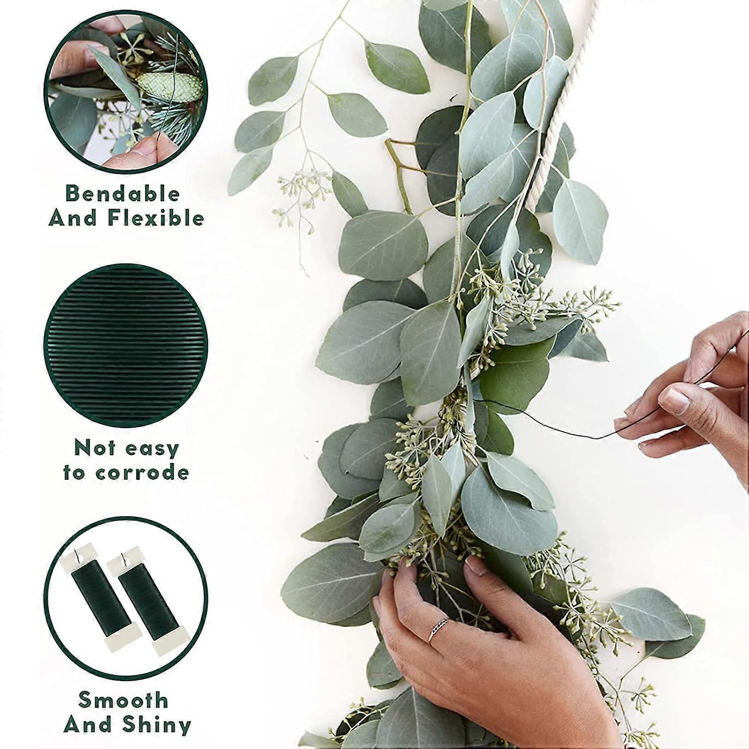rolls green floral wire for wreath tying, wreath tying wire—yux - Image 3