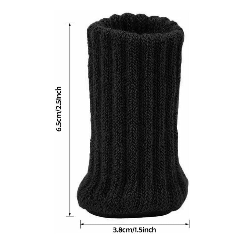 24 pcs Felt Chair Socks, Furniture Table Covers Protectors for Legs Feet Floors - Prevents Scratches and Noise (Black) - Image 1