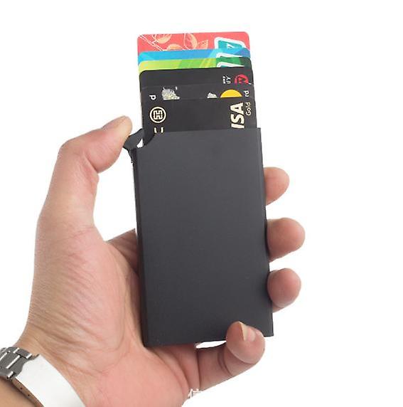 Card Holder Wallet, Men's Minimalist Slim Metal RFID Blocking Contactless Card Protector_ma - Image 2