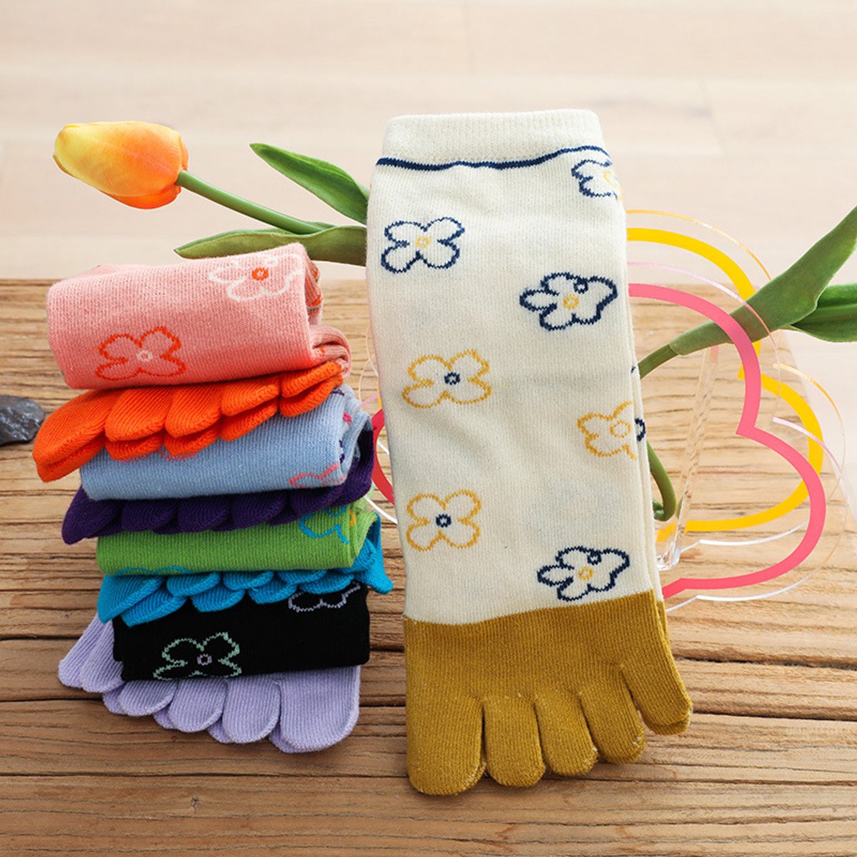 pairs - Toe socks - Toe socks - Women's toe socks - Cotton socks - Sports socks - Yoga socks - Image 2