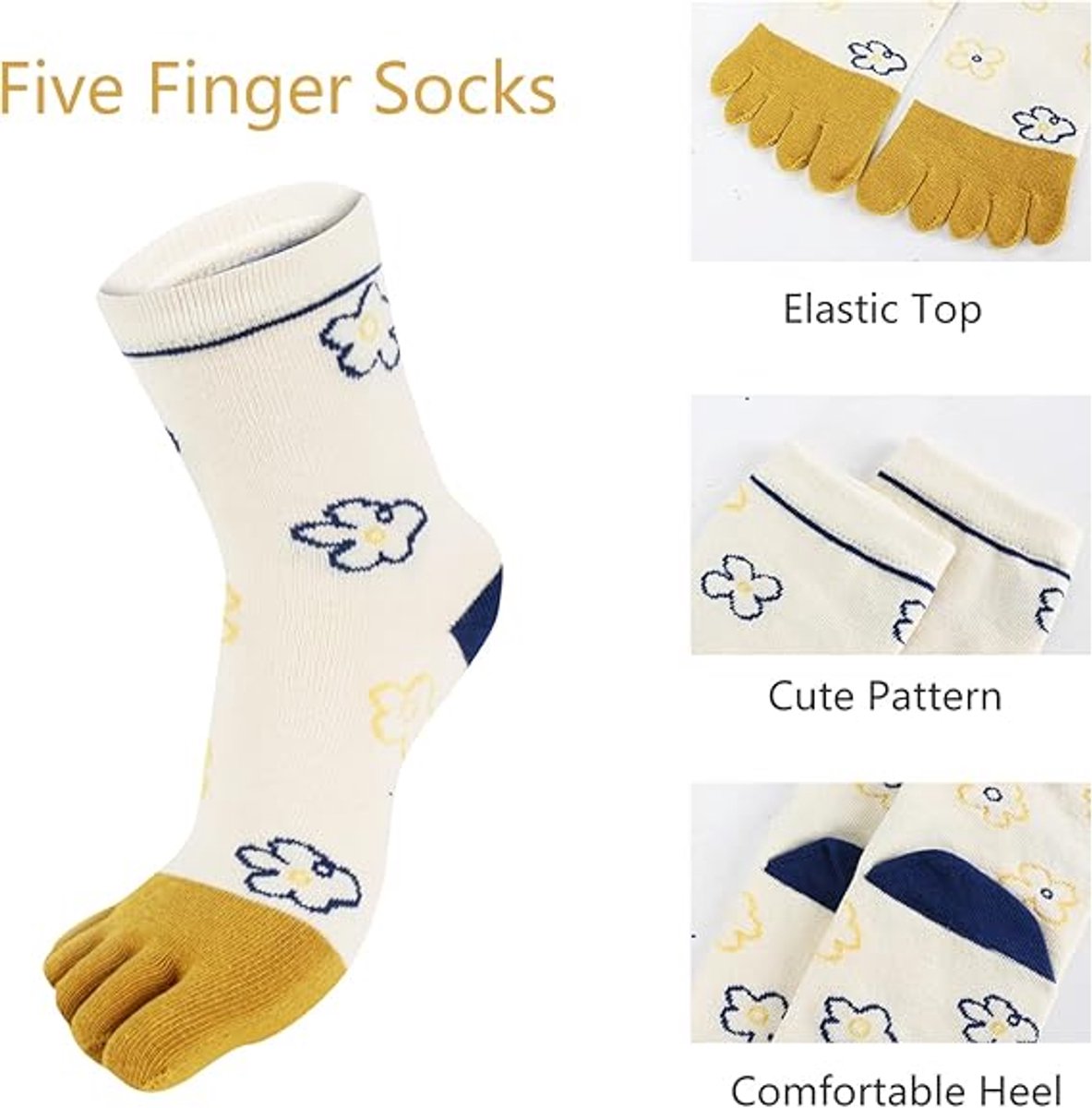 pairs - Toe socks - Toe socks - Women's toe socks - Cotton socks - Sports socks - Yoga socks - Image 8