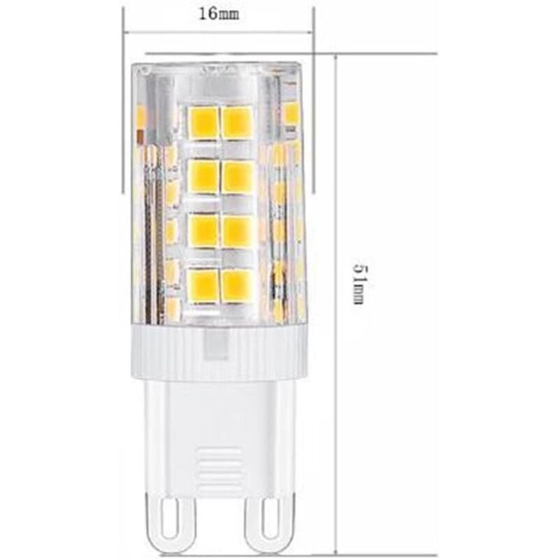G9 LED Bulbs, Warm White 3000K 5W Light Equivalent 40W Halogen Bulbs 420 Lumen Non-Dimmable, 10-Pack - Image 2
