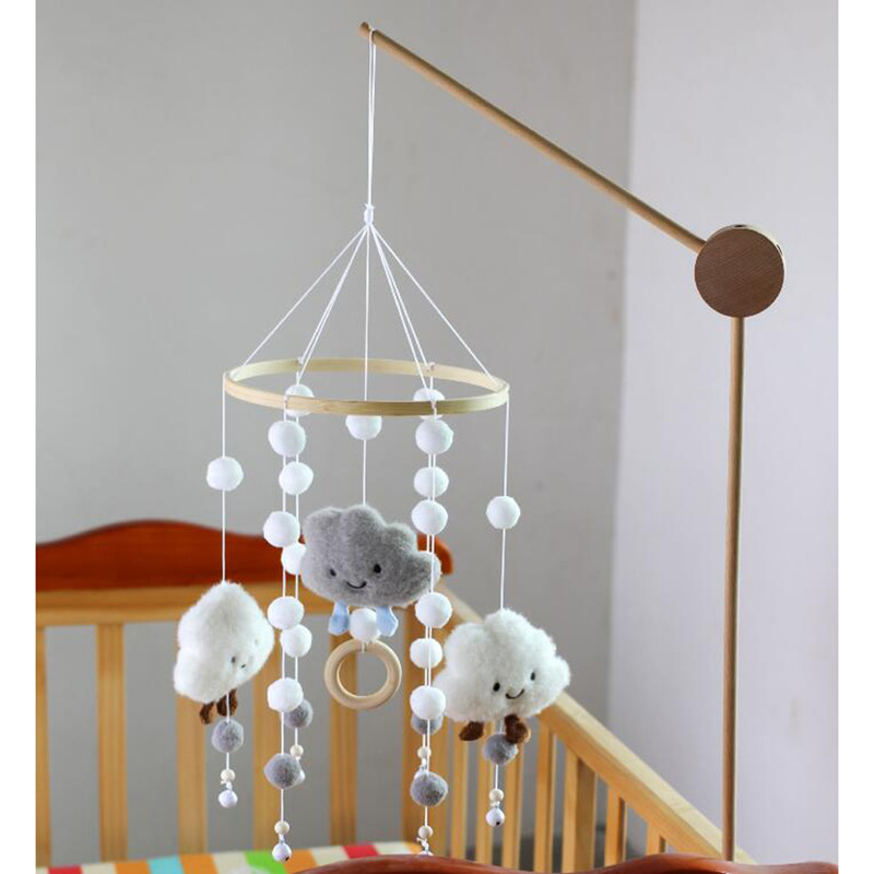 Baby Mobile Music Box, Safe Baby Crib Mobile Hanging Pendant Music Box Bedside Clock Grey_yux Gray - Image 4