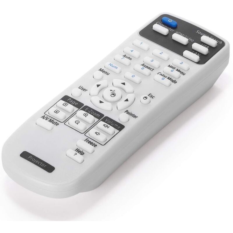 Epson Projector Remote Control Compatible with EB S02 S02H S11 S110 S11H S12 W01 W02 W12 X02 X11 X11H X12 X14 X15 420 425W 430 435W 470 475W 480 485 - Image 1