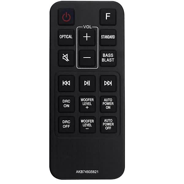 Replacement Remote Control AKB74935621 for LG Soundbar SJ2 SJ2.AEUSLLK SJ2.DEUSLLK - Image 1
