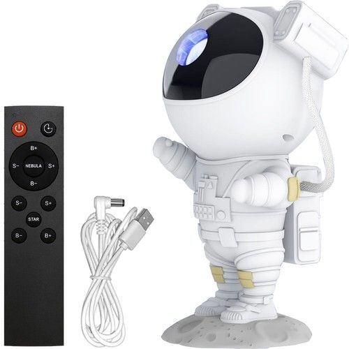 Astronaut Night Light with Remote Control Star Projector Galaxy Light, White - Image 1