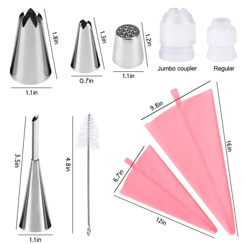 27pcs Pink Tulle Set Liquor Tips Bag Connector, Cake Tool - Image 2