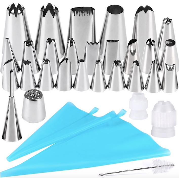 27pcs Liquor Tips, Bag & Connector Cake Decorating Tool Set, Turquoise - Image 1