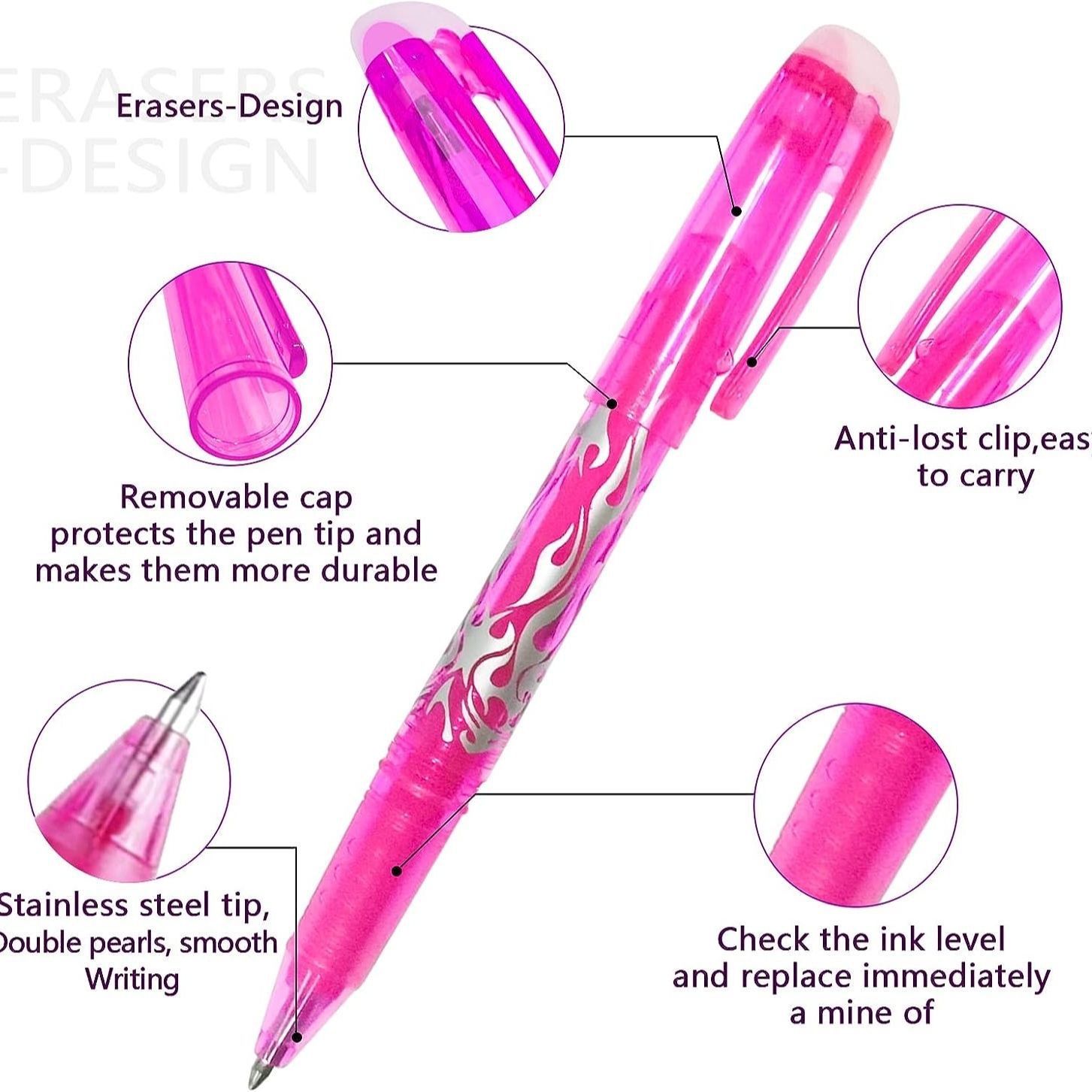 Erasable Gel Ink Pens 12-pack, MultiColor - Image 3