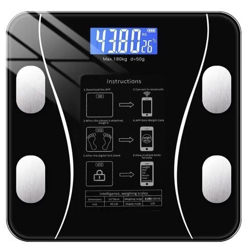 Smart Bathroom Scale with Body Analysis, Black - Image 1