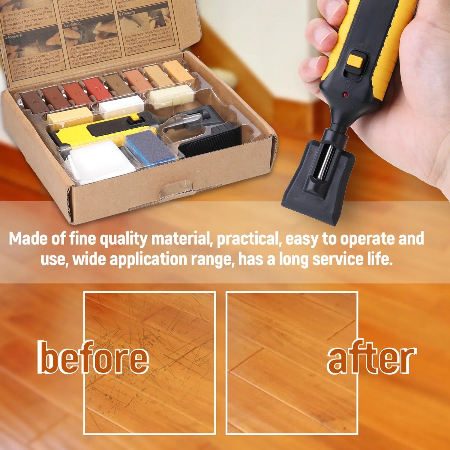 Wood Board Repair Kit, MultiColor, DIY Floor Repair Tool - Image 4