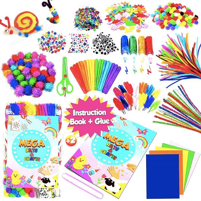 Mega Craft Kit with Pipe Cleaners Moving Eyes Balls, Multicolor - Image 1