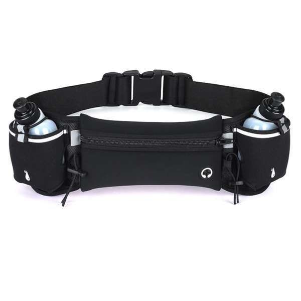 Running Belt with Water Bottles for Active People, Black - Image 2