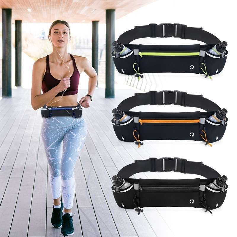 Running Belt with Water Bottles for Active People, Black - Image 8